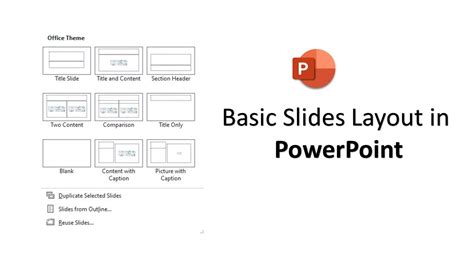 how many different layouts of slides are used in ms powerpoint