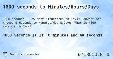 how many minutes is in a 1000 seconds