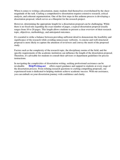 how many pages should a dissertation proposal be
