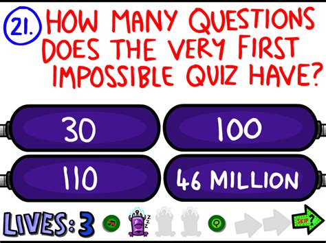 how many questions are on the impossible quiz 2