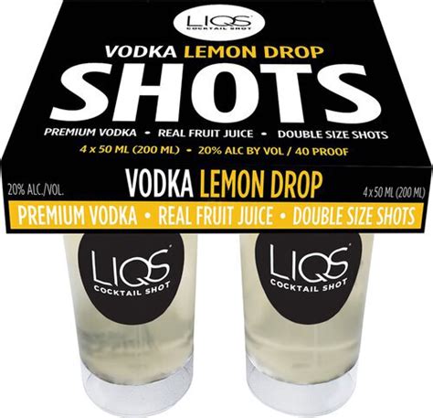 how many shots of vodka in a lemon drop