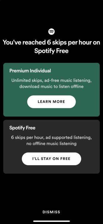 how many skips spotify premium