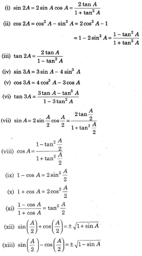 how many trigonometric identities are there in class 11