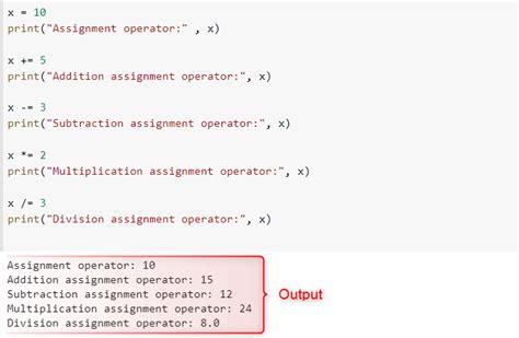 how many types of assignment operators are available in python