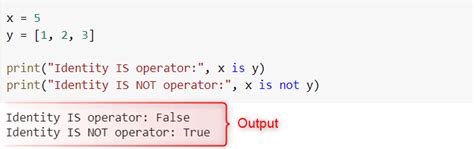 how many types of identity operators are there in python