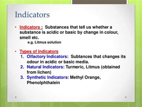 how many types of indicators class 7