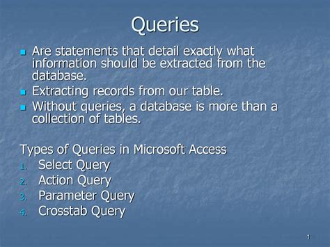 how many types of queries in ms access