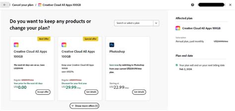 how much does it cost to cancel adobe subscription