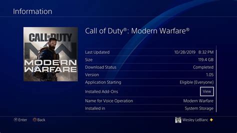 how much gb is mw3 on ps4
