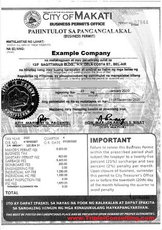 how much is business permit in makati