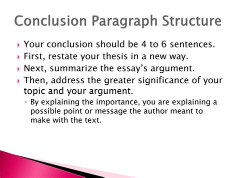 how should a conclusion paragraph be structured