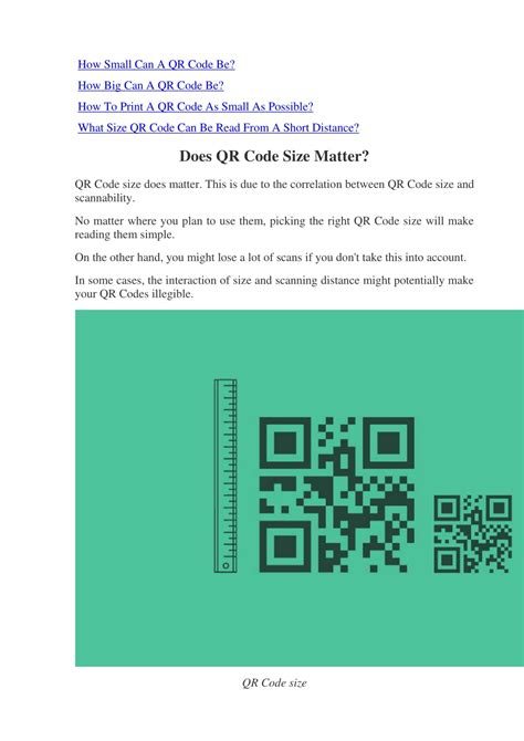 how small can a qr code be to be readable