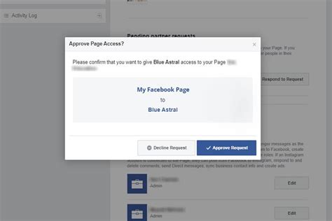 how to accept access on facebook page