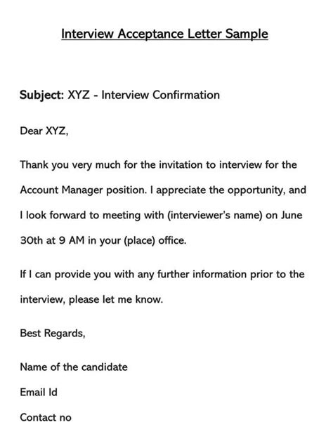 how to accept interview invitation