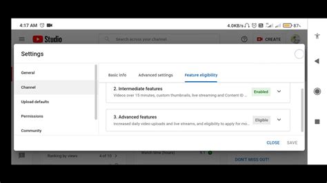 how to access advanced features on youtube