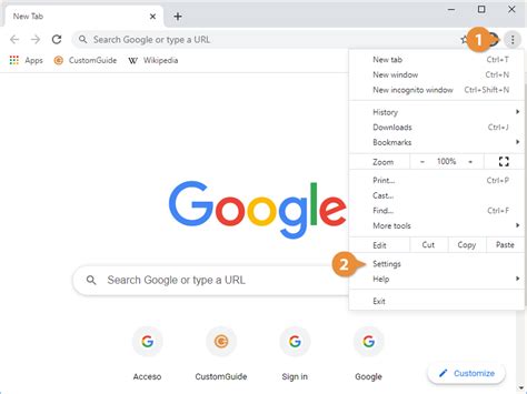 how to access advanced settings on chrome