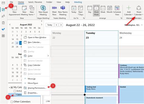 how to access calendar settings in outlook