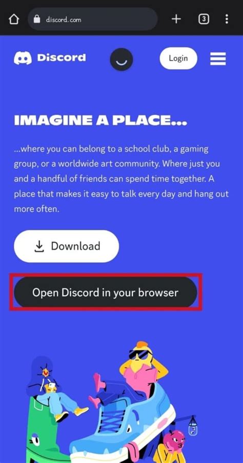 how to access discord browser on mobile