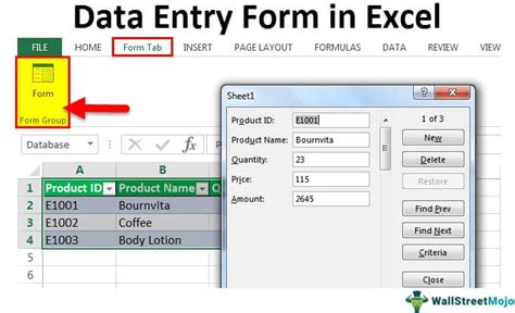 how to access form in excel