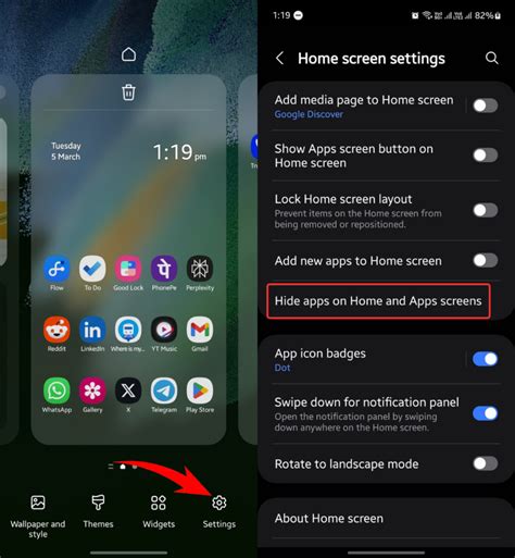 how to access hidden apps on android samsung