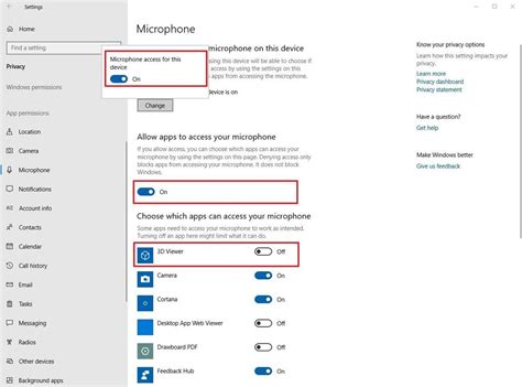 how to access microphone settings windows 10