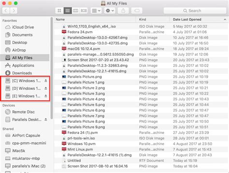 how to access parallels files on mac