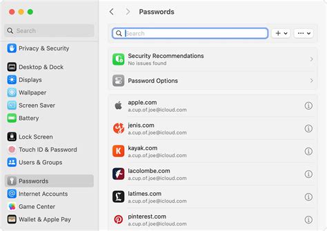 how to access saved passwords on mac