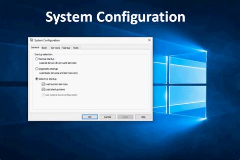 how to access system configuration windows 10
