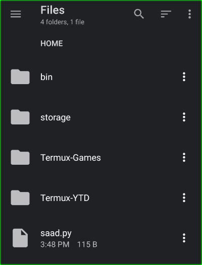 how to access termux files from android