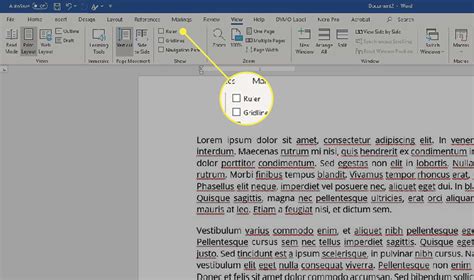 how to access the ruler in word