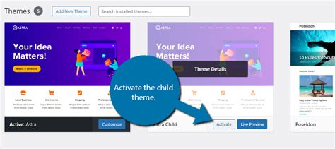 how to activate child theme in wordpress