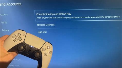 how to activate console sharing and offline play on ps5
