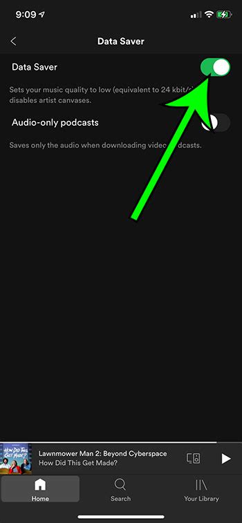 how to activate data saver on spotify