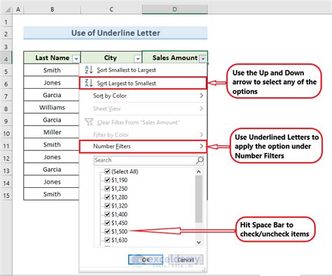 how to activate filter in excel from keyboard