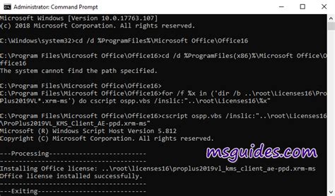 how to activate microsoft office professional plus 2019 using cmd