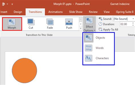 how to activate morph in powerpoint