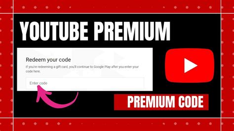 how to activate youtube premium with code