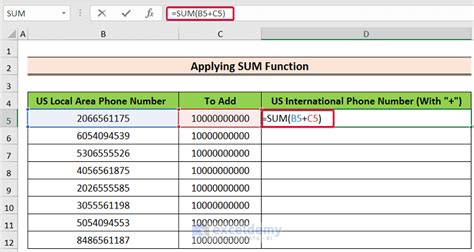 how to add a 1 in front of numbers in excel