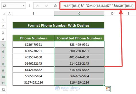 how to add a 1 to a phone number in excel