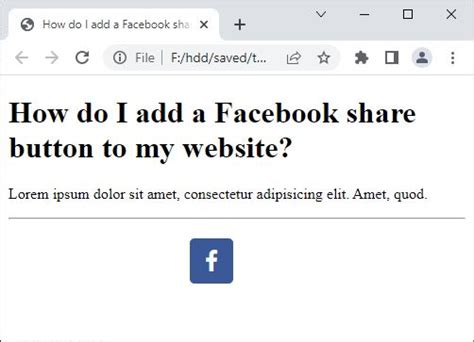 how to add a facebook share button on my website