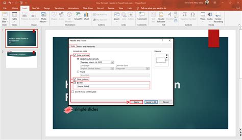 how to add a footer to all slides in powerpoint