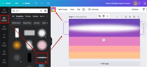 how to add a gradient blur in canva