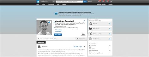 how to add a header on linkedin