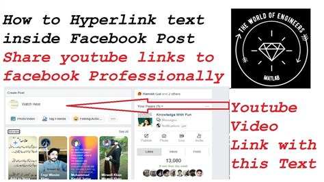 how to add a hyperlink to text in a facebook post