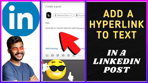 how to add a hyperlink to text in a linkedin post