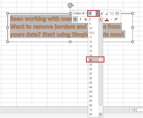 how to add a large text box in excel