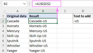 how to add a letter to every cell in excel