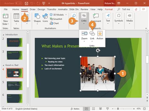 how to add a link to a photo in ppt