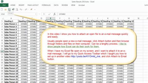 how to add a message when opening an excel file