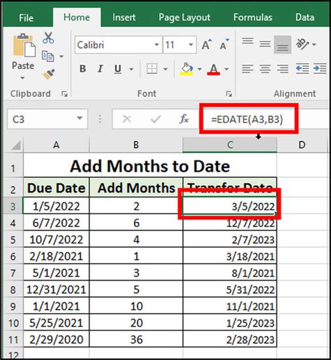 how to add a month in excel